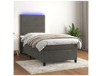 Boisona bed base with mattress and LED, Dark Grey, 100x200 RUBK04074