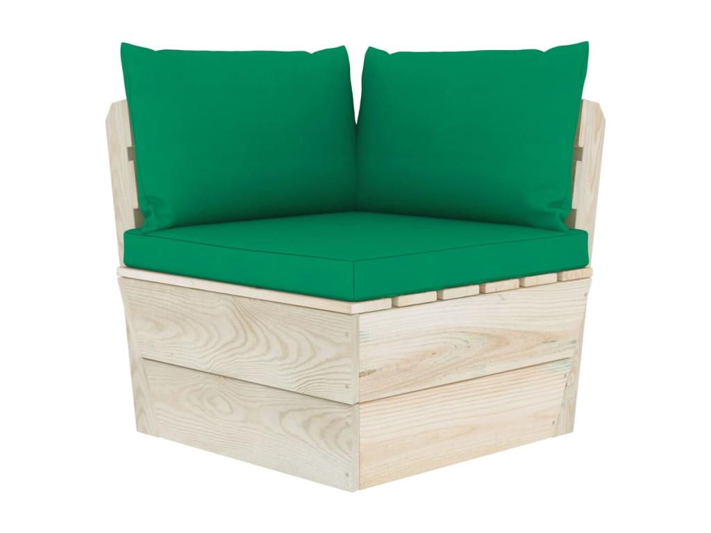 2-seater pallet garden sofa with cushions, spruce wood NEVU18101