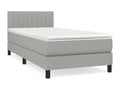 Upholstered bed base with mattress, light grey, 90x200 cm, fabric, 4 UANY20132