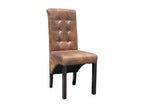 Vintage-style chairs in aged brown faux leather with solid pine legs, Nobellea - Set of 2 QXBM04010