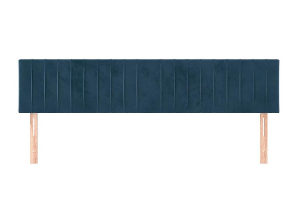 2-piece headboard set, dark blue, 100x5x78/88 cm, velvet, HHOK09693