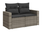 Garden furniture set with cushions, 13 pieces, grey woven resin KHJC41689