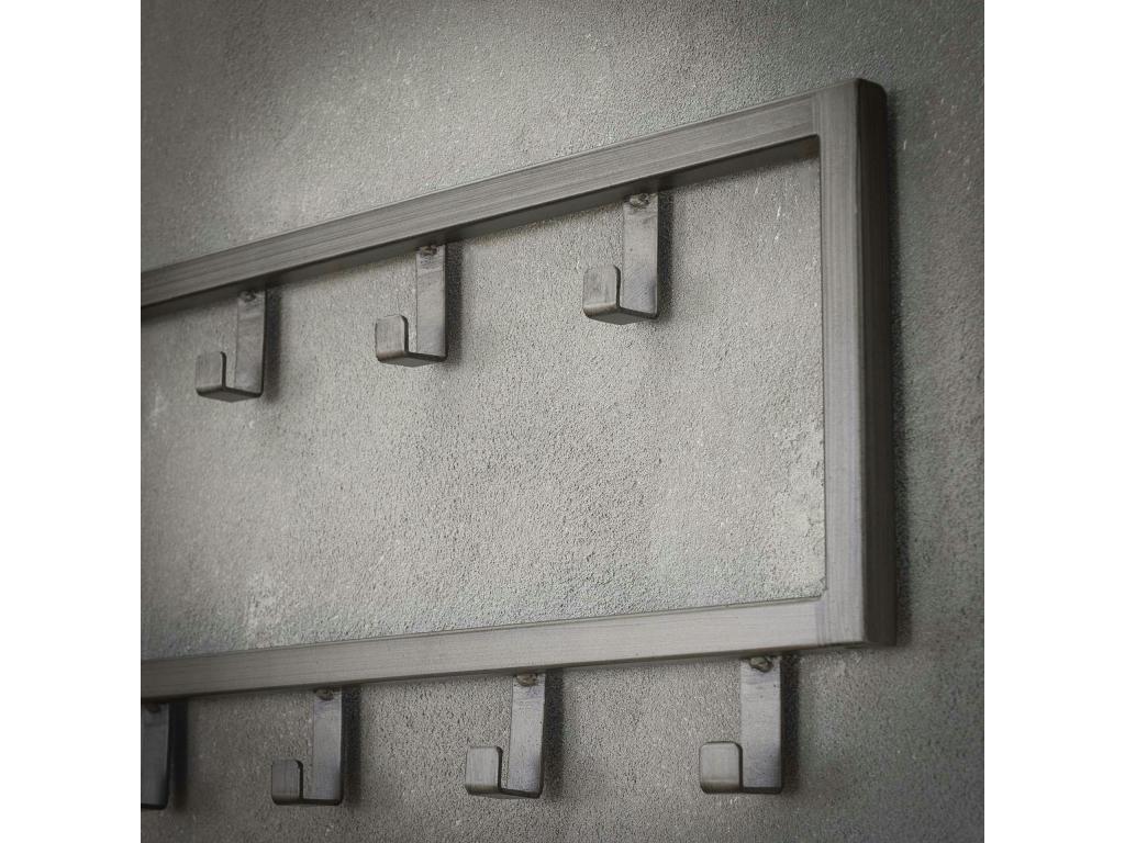 Industrial metal wall-mounted coat rack with 15 hooks OGNR73385