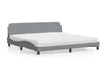 Bed with light grey mattress 200x200 cm fabric IVJQ11041