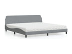Bed with light grey mattress 200x200 cm fabric IVJQ11041