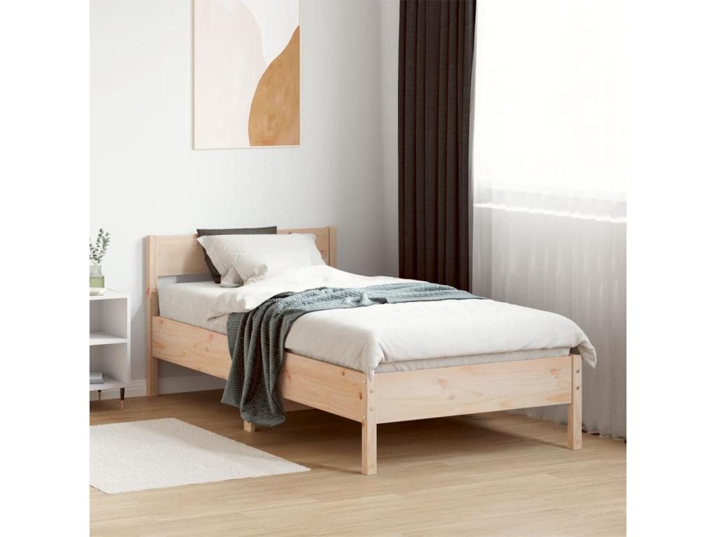 Bed frame without mattress 90x190 cm solid pine wood XMJO45126