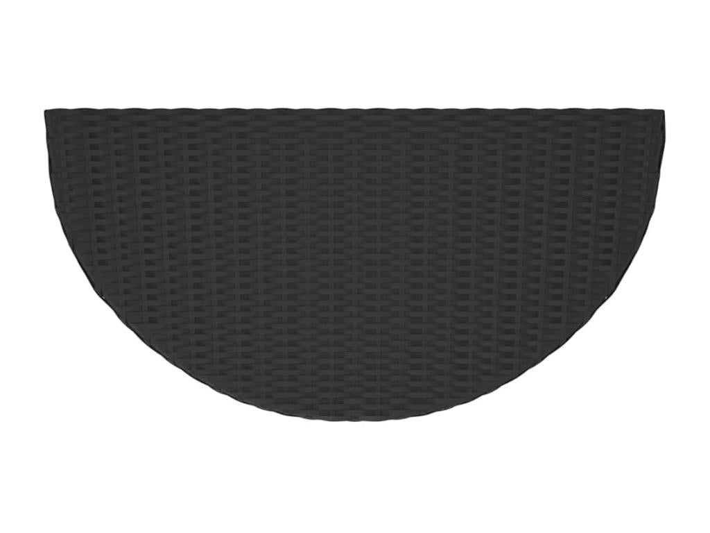 Black garden table 100x50x75 cm, woven resin CBJC93128