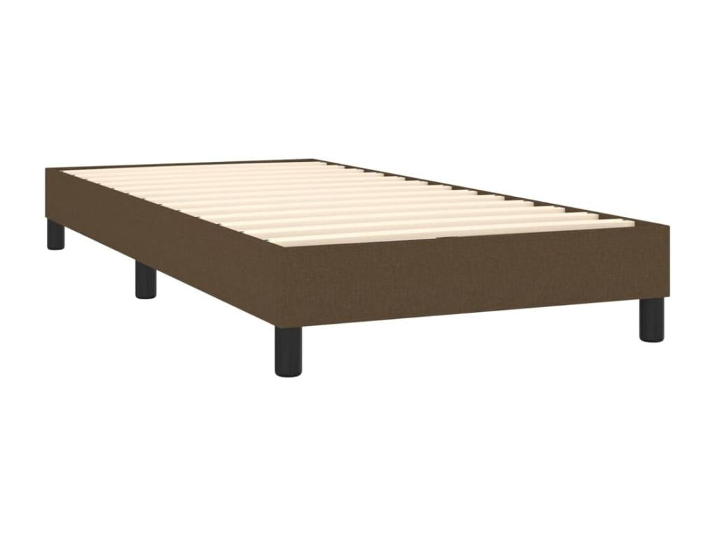 Upholstered bed base with mattress, dark brown, 90x200 cm, NUBC04170
