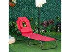 Boisona Red Folding Reclining Sun Lounger FGDI55011