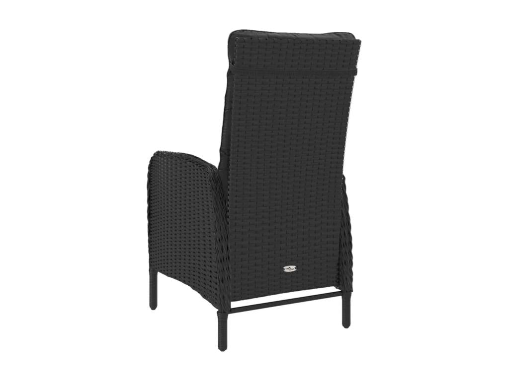 Nobellea 3-piece garden set, woven resin and glass, black AFVD30193