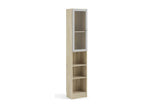 Boisona Bookshelf, Desk Shelf, Mobile Book Holder, 41x28 h203 cm, Oak and White, GDOD27010