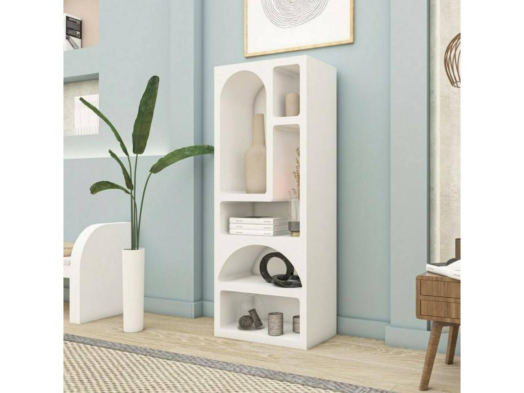 Nobellea Sideboard, Living Room Buffet, Kitchen Pantry, 60x32h150 cm, White, JXMV78053