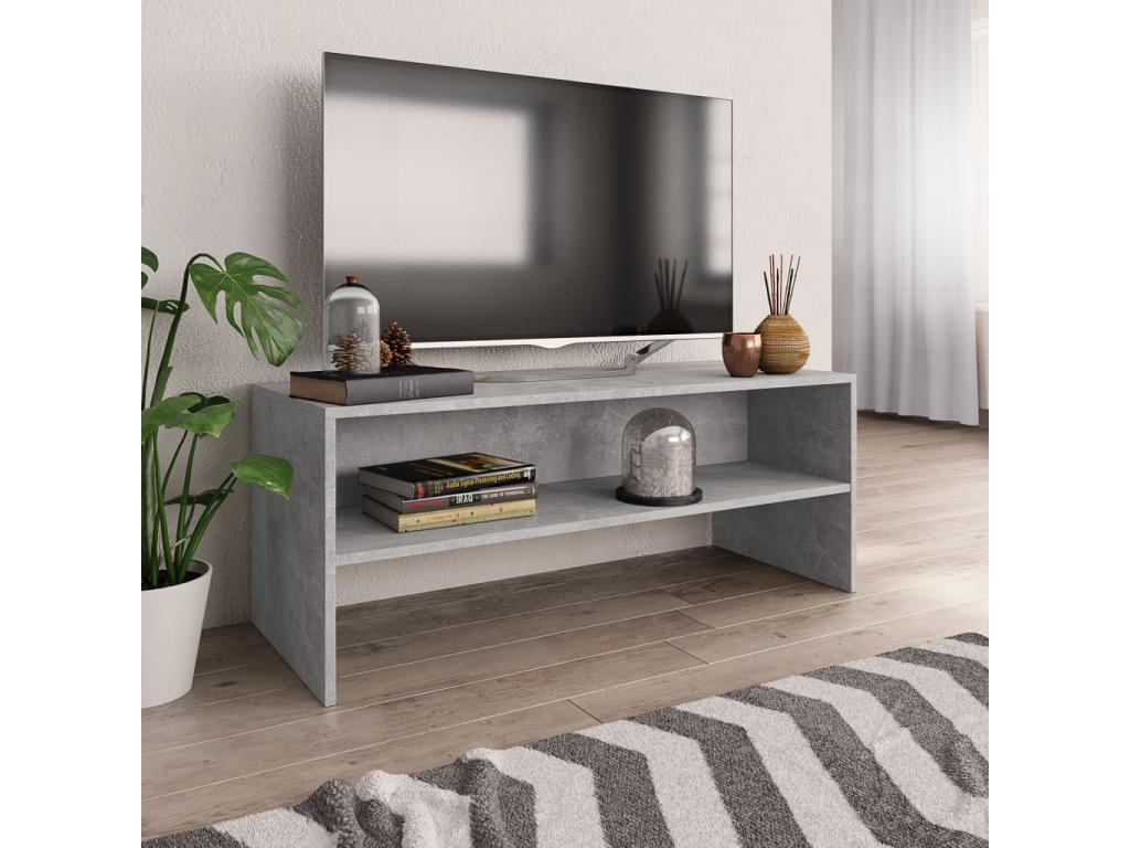 TV stand, concrete grey, 100x40x40 cm, engineered wood, QDGG88724