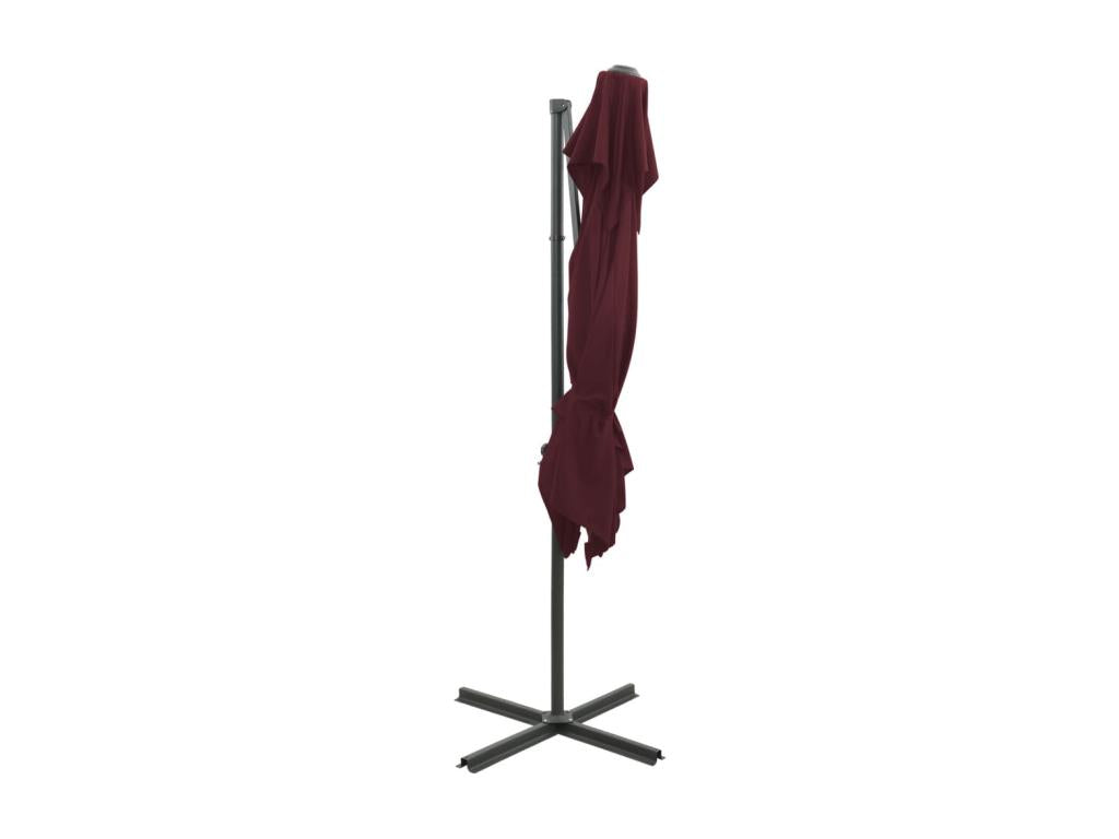 Cantilever parasol with double roof, burgundy red, 250x250 cm, JZUJ79619