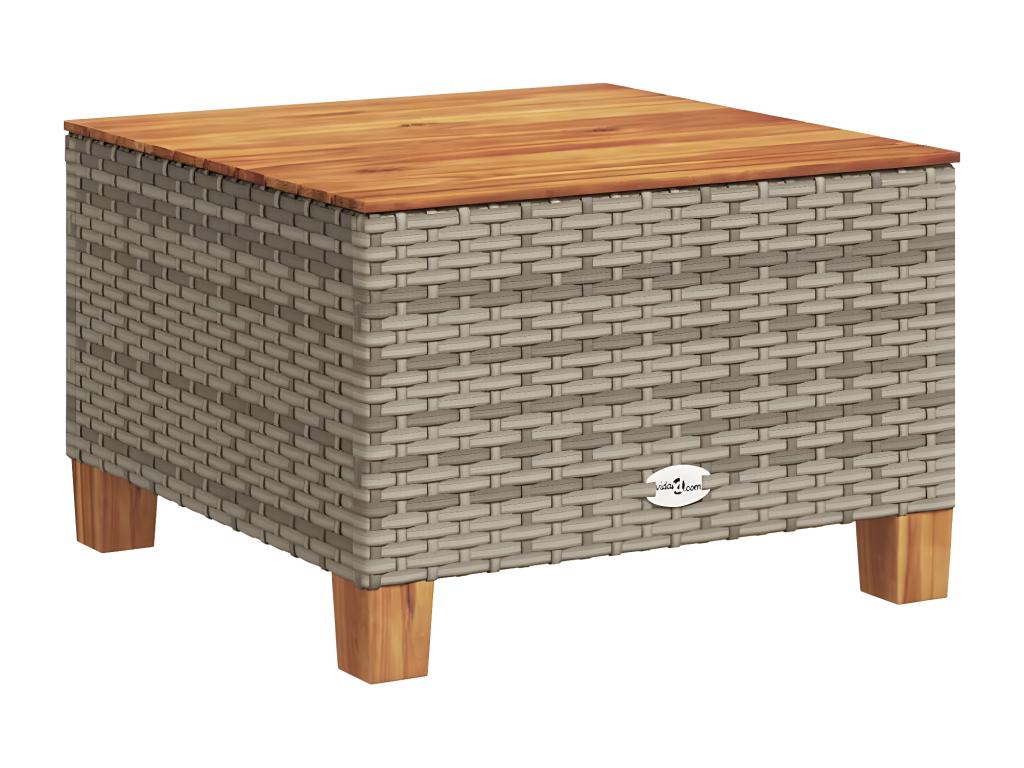 9-piece garden furniture set with grey resin wicker cushions IOXP89725