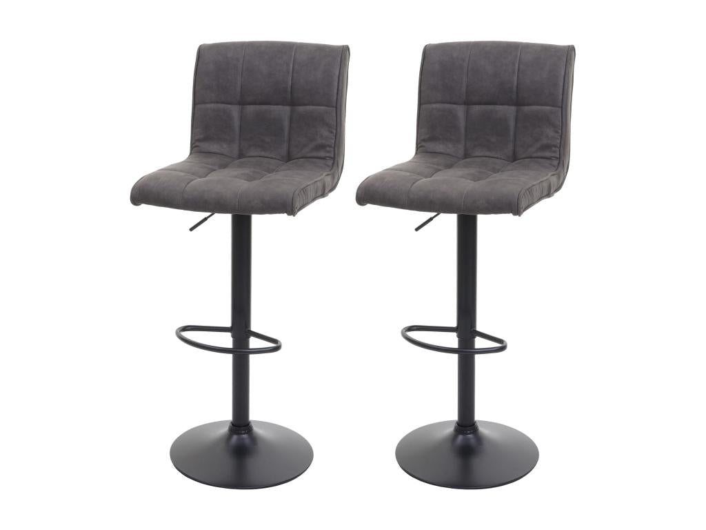 Boisona-B13 bar stool, set of 2, vintage dark grey, HOQT83476