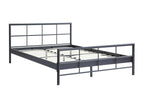 Boisona Metal Bed – 160x200 cm – Dark Grey – Robust and Elegant Design YSUB93047