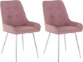 Juri - Set of 2 upholstered dining chairs in pink braided fabric KLUW96750