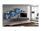 XX-style designer living room furniture set in glossy grey. LSMX29552