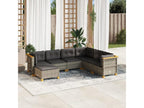 Garden furniture set with cushions, 7 pieces, grey woven resin RNKV85433