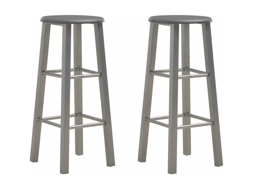 Set of 2 anthracite MDF bar stools GCAD06637