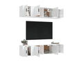 6-Piece TV Furniture Set, Glossy White Engineered Wood HMSF95443