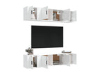 6-Piece TV Furniture Set, Glossy White Engineered Wood HMSF95443