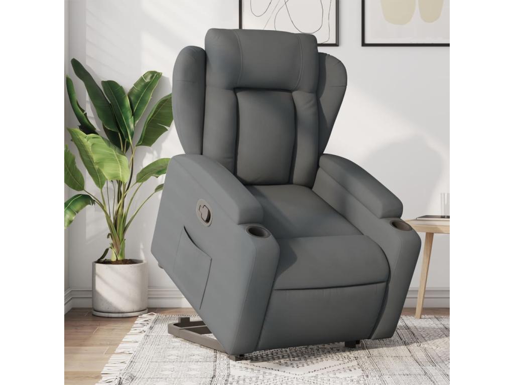 Dark Grey Fabric Reclining Armchair JRBS37538