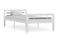Bed frame without mattress, white and black metal, 100x200 cm, OUPU58248