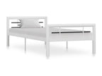 Bed frame without mattress, white and black metal, 100x200 cm, OUPU58248