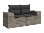 9-piece garden furniture set with grey resin wicker cushions IDOX17816