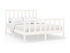 Bed frame White Solid pine wood 120x200 cm EYMU39630