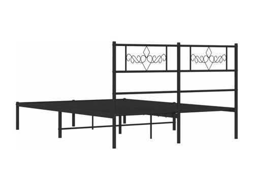 Metal bed frame with black headboard 150x200 NUGP39145