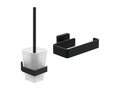 Toilet paper holder without lid, Boisona Striking toilet brush set, matte black BOVC39980