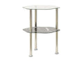 Transparent and black side table 38x38x50 Tempered glass 4 FZYP98057