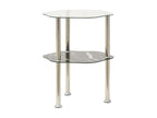 Transparent and black side table 38x38x50 Tempered glass 4 FZYP98057