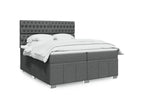 Boisona bed base with mattress, dark grey, 200x200cm, fabric WOHP18998