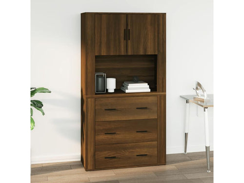 Wall-mounted cabinet, brown oak, 80x33x80 cm, engineered wood, GSJB42062