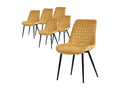Set of 6 upholstered kitchen/dining chairs in mustard yellow velvet RETC28140