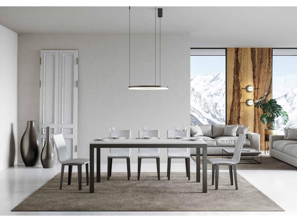 Extendable table 90x180/440 cm Boisona White Ash frame Anthracite LCIM00959