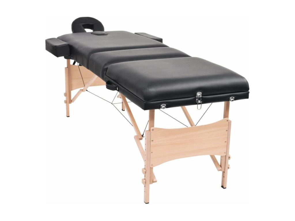 Black folding massage table 221x90x65 cm 02 0001869 CJHD23810
