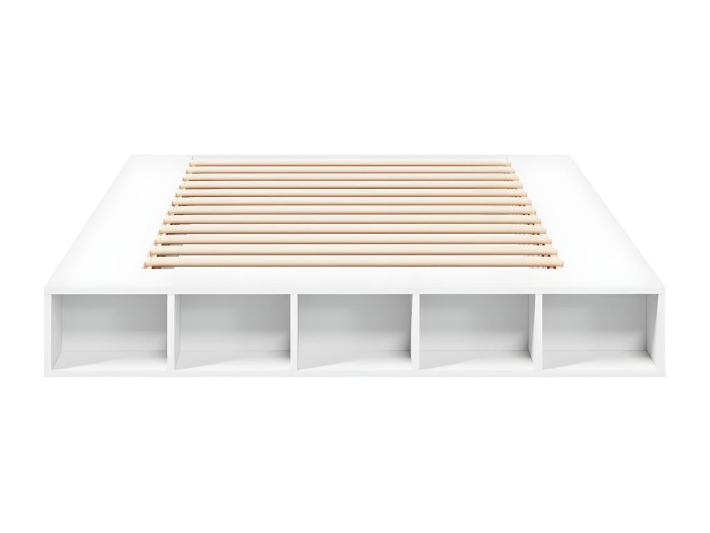 White bed frame 160x200 engineered wood NNIF05966