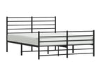 Metal bed frame with headboard and footboard, black, 150x200 cm, ZRRL75893