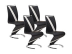 Set of 4 Nobellea chairs - Black/white faux leather UWII00628