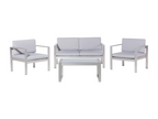 Boisona 4-Seater Garden Furniture Set with Table, Light Grey Metal TKFA66494