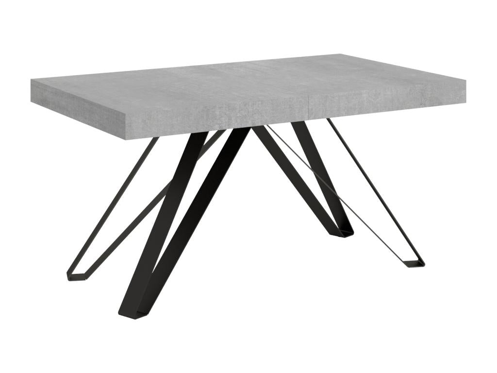 Boisona extendable table 90x160/420 cm, concrete grey with anthracite legs XYII50942