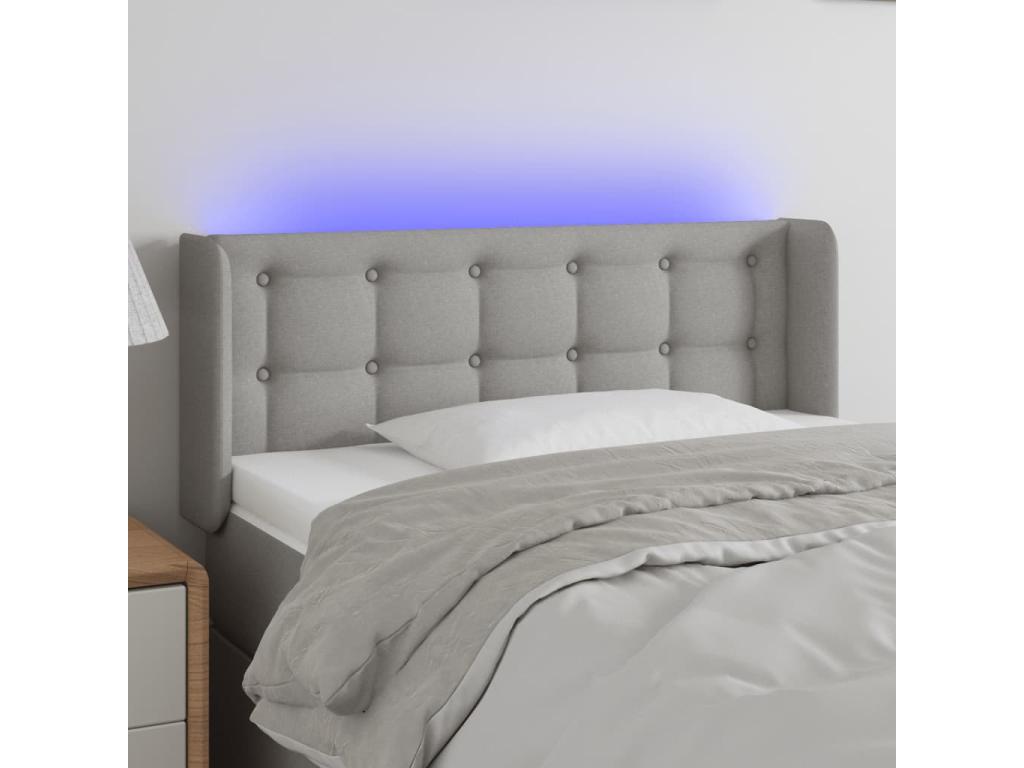 Light Grey LED Headboard 83x16x78/88 cm Fabric WSLR91386
