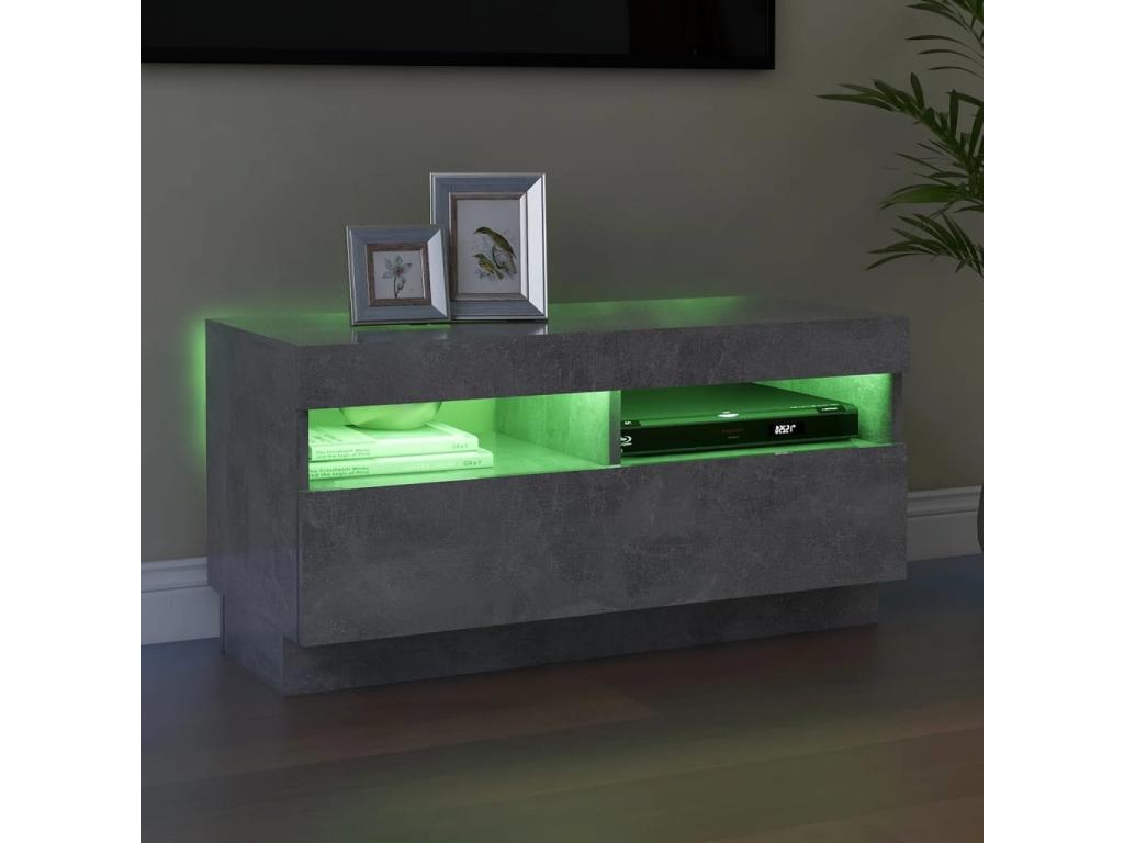TV stand with LED lighting, concrete grey, 80x35x40 cm AUUG68496