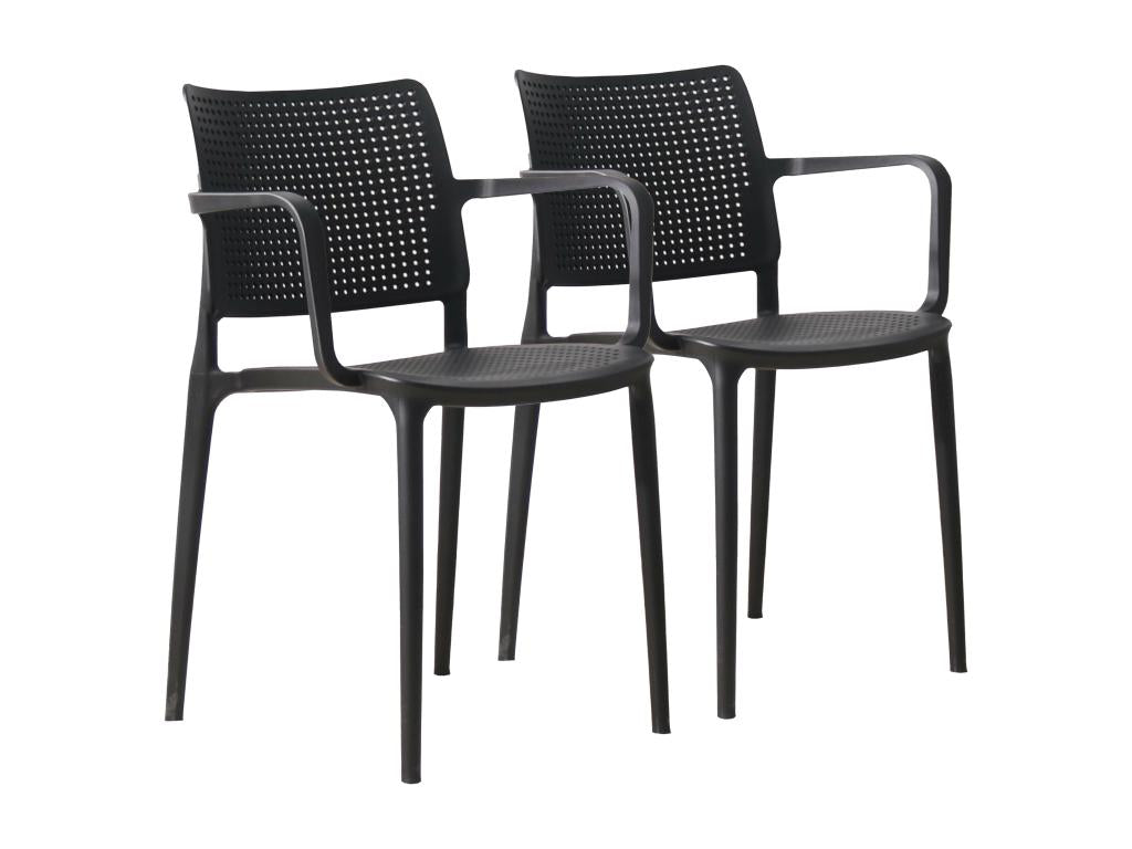 Set of 2 black patio chairs CFXF47912