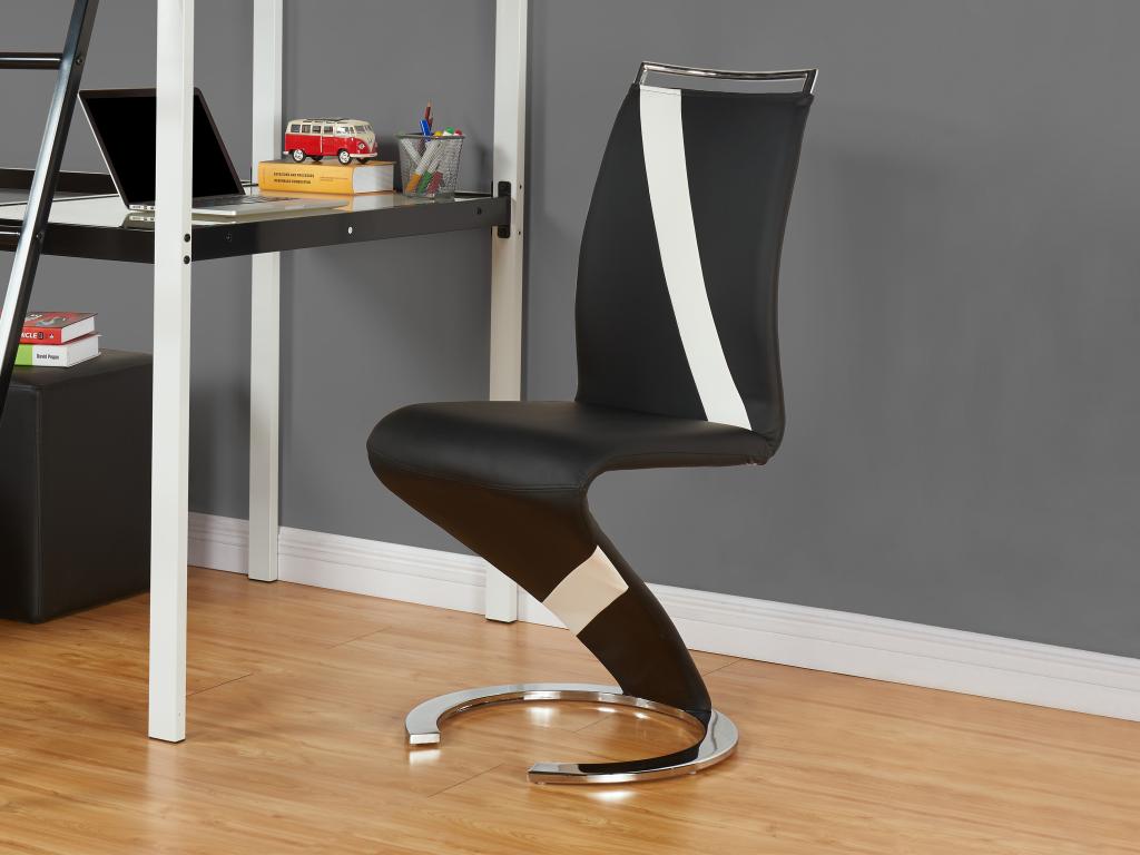 Set of 4 Nobellea chairs - Black/white faux leather UWII00628